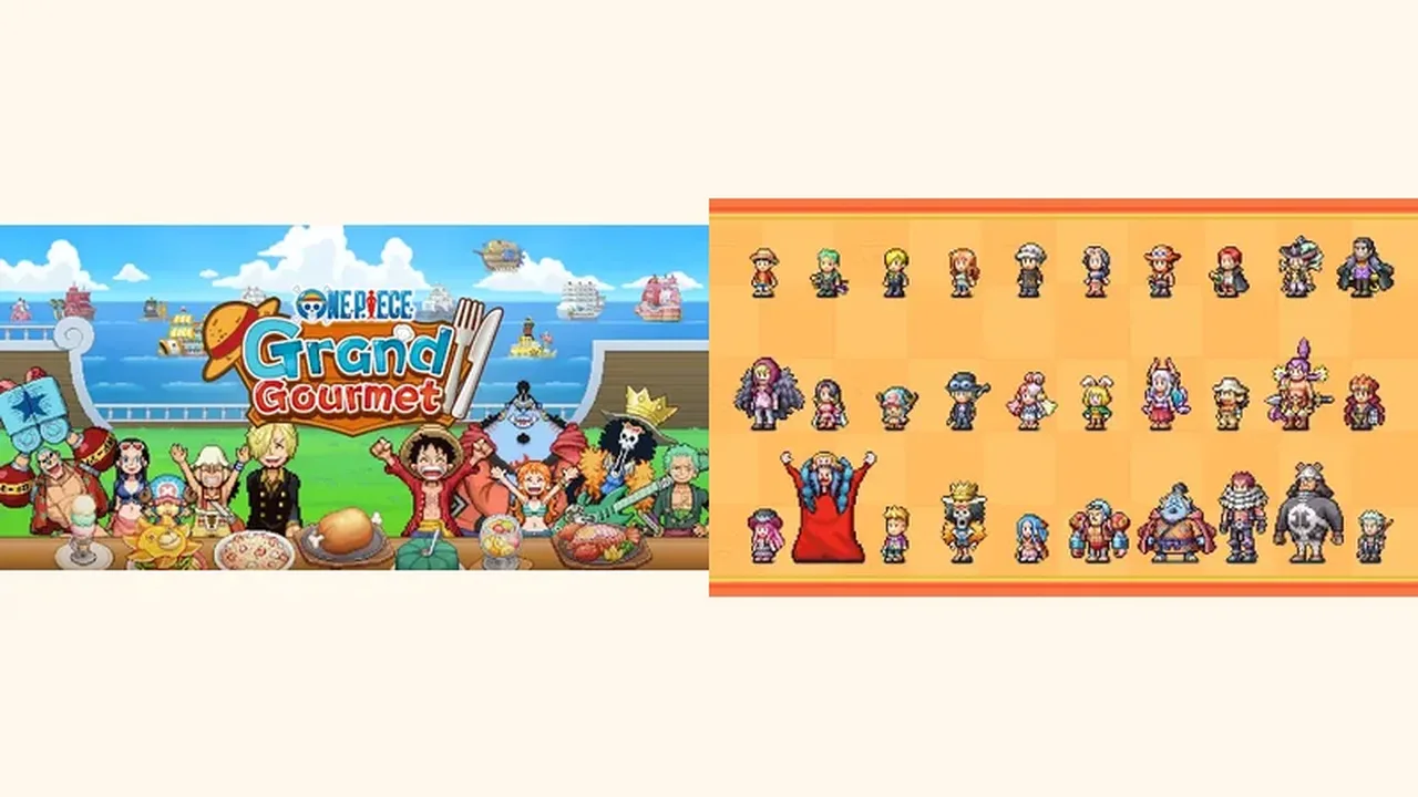 Grand Gourmet key art with the Straw Hat Crew at the Baratie second location